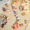 CHGCRAFT 18Pcs 18 Styles Cow/Cattle Food Grade Silicone Beads SIL-CA0002-86-5