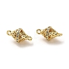 Brass Micro Pave Clear Cubic Zirconia Bicone Connector Charms ZIRC-P112-04G-2