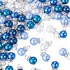 70Pcs 5 Colors Glass Pearl Pendants PALLOY-TAC0321-3