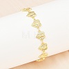 Virgin Mary Theme Brass Micro Pave Clear Cubic Zirconia Link Chain Bracelets for Women BJEW-A090-08C-G-3