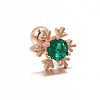 Snowflake Brass Cubic Zirconia Stud Earrings FS-WGD4C14-11-1