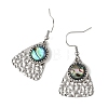 Paua Shell and 304 Stainless Steel Dangle Earrings EJEW-JE07471-01-4