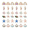 Beadthoven 36Pcs 6 Style 3 Colors Light Gold Plated Alloy Enamel Pendants ENAM-BT0001-11-9