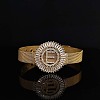 Brass Micro Pave Clear Cubic Zirconia Bangles for Women FS-WGA7409-05-1