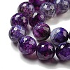 Faceted Natural Dragon Veins Agate Beads Strands G-F447-12mm-P09-4