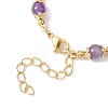 Natural Amethyst Round Beaded Bracelets for Women BJEW-JB12875-02-4
