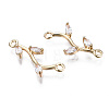 Brass Micro Pave Cubic Zirconia Links Connectors LS-X-KK-S359-156A-RS-3