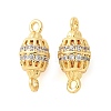 Brass Micro Pave Cubic Zirconia Connector Charms KK-U056-25G-1