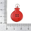 Button 304 Stainless Steel Enamel Pendants SA-CBAE390-01A-3