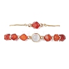 2Pcs 2 Styles Natural Carnelian Beaded Bracelets BJEW-JB13009-02-3