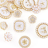 15Pcs 5 Styles 1-Hole Alloy Enamel Shank Buttons BUTT-TA0001-47A-2