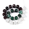 Natural Fuchsite & Garnet & White Moonstone Beads Strands G-T144-20B-01-2