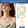 6Pcs 304 Stainless Steel Pendant Cabochon Settings STAS-BBC0010-56-2