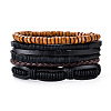 Cowhide & Imitation Leather Cord Knitted Multi-strand Bracelets WG31D03-27-1