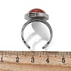 Oval Natural Red Jasper Finger Rings RJEW-M062-02P-14-3