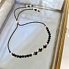 Minimalist Glass & Alloy Beads Slider Bracelets for Women SD4313-2