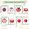 20Pcs 4 Styles Christmas Theme Handmade Porcelain Beads PORC-PA0001-65-2