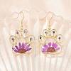 Alloy & Dried Flower Dangle Earrings AL-Z001-06G-1