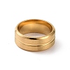 201 Stainless Steel Grooved Line Finger Ring for Women RJEW-I089-29G-2