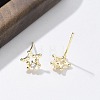 Brass Clear Cubic Zirconia Stud Earrings EJEW-Q014-13G-5