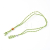 Adjustable Braided Waxed Cord Macrame Pouch Necklace Making MAK-WH0009-02I-1