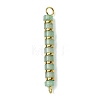 Natural Green Aventurine & Electroplated Synthetic Non-magnetic Hematite Heishi Connector Charms PALLOY-JF03291-02-1