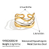 304 Stainless Steel Layered Waved Cuff Rings IP1219-2-2