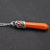 Synthetic Goldstone Faceted Bullet Point Pendant Necklaces FS-WG32EE9-03-1