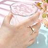 Natural Freshwater Pearl & 304 Stainless Steel Bead Finger Rings RJEW-FS00001-09-5