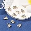 SHEGRACE Brass Pave Clear Cubic Zirconia Teardrop Chandelier Component Links XGRQ2O339-428G-4