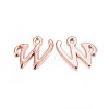 Rose Gold Plated Alloy Letter Pendants X-PALLOY-J718-01RG-W-1