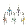 Natural Green Aventurine & Amethyst & South Red Agate & Synthetic Turquoise & Lampwork Pendant Decorations HJEW-JM04938-1