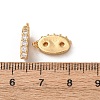 Brass Micro Pave Clear Cubic Zirconia 2-Hole Spacer Bars KK-K422-06G-3