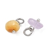 15Pcs Natural & Synthetic Gemstone Pendants PALLOY-JF05357-02-3