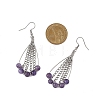 Teardrop Natural Amethyst Dangle Earrings EJEW-JE06762-4