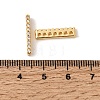 Brass Micro Pave Clear Cubic Zirconia Spacer Bars KK-Z149-03G-3