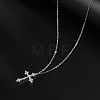 Cubic Zirconia Cross Pendant Necklace LS-ZV5438-2-2