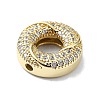 Rack Plating Brass Micro Pave Clear Cubic Zirconia Beads KK-U014-03G-2