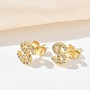 Brass & Crystal Rhinestone Stud Earrings for Women EJEW-G464-04G-01-2