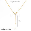 304 Stainless Steel Pave Clear Cubic Zirconia Teardrop Pendant Y Necklaces for Women WG4ACB0-01-1