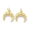 Eco-Friendly Brass Micro Pave Cubic Zirconia Charms X-ZIRC-C022-04G-1