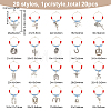 20Pcs 20 Style Cowboy Theme Alloy Wine Glass Charms with Glass Beads AJEW-BC0003-77-2