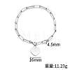 Non-Tarnish 304 Stainless Steel Heart Charm Bracelets WG609E7-01-1