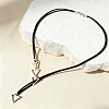 Adjustable Alloy Triangle Imitation Leather Cord Lariat Necklaces WGC01CF-01-1