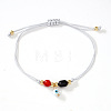 Bohemian Evil Eye Glass Charm Adjustable Bracelets PL4267-5-1
