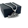 Vintage Punk Style Men's 304 Stainless Steel Fishbone Pendant Necklaces MU8602-2