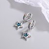 Brass & Cubic Zirconia Hoop Dangle Earrings WG36A3A-01-3