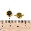 Natural Mixed Gemstone Chip 304 Stainless Steel Flat Round Connector Charms KK-P300-30G-3