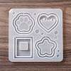 DIY PawPrint & Heart & Star & Rectangle Shaped Pendant Food-grade Silicone Molds X-SIMO-D001-05-2