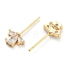 Brass Micro Cubic Zirconia Peg Bails KK-Q789-20G-2